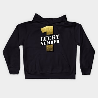 'Gold Lucky Number 1' Awesome Lucky Number Gift Kids Hoodie